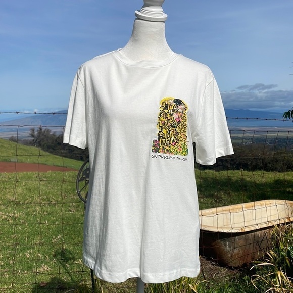 NWT THE KISS EMBROIDERED T-SHIRT Klimt Gustav Zara Tee - Picture 1 of 12